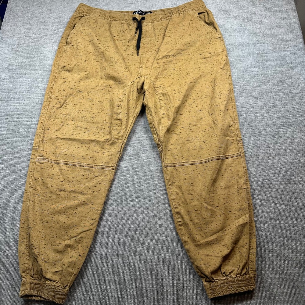 Brooklyn Cloth Jogger Pants Mens 3XL Tan Black Speckled Stretch Casual